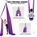 SucceBuy 8.7/11Yards Aerial Yoga Hammock & Swing Yoga Starter Kit Aerial Silk Fabric Yoga Strap Accessory for All Levels Fitness