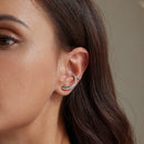 BAMOER Star Comet Asymmetry Stud Earrings for Women Clear CZ Bright Meteor Ear Stud 925 Sterling Silver Jewelry Femme BSE087