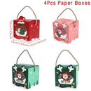 4pcs Santa Snowman Christmas Candy Boxes Merry Christmas Decor For Home 2024 Xmas Gifts Box Navidad New Year Packging Bags
