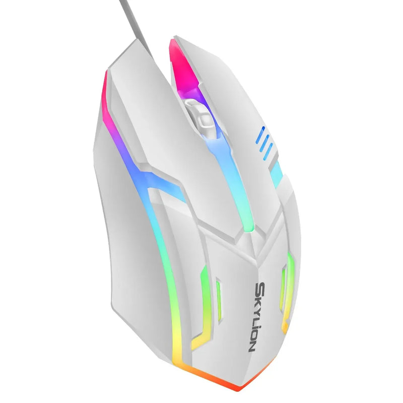 F1 Wired 3 Keys Mouse Colorful Lighting Gaming and Office For Microsoft Windows and Apple IOS System