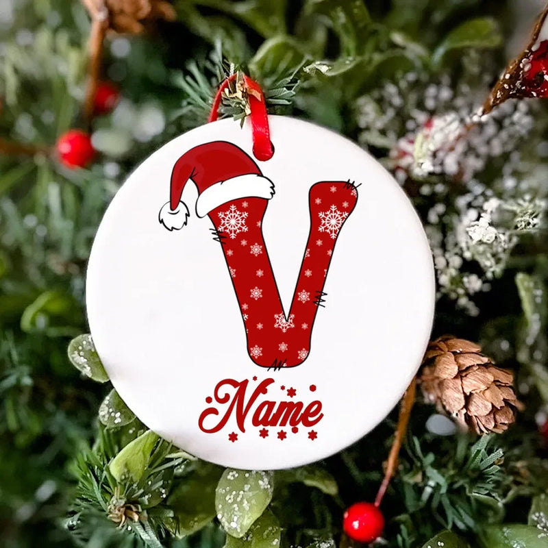 Personalized Christmas Ornament Custom Name Photo Prop Christmas Family Party Ceramic Ornament Xmas Keepsake Gift Drop Ornaments