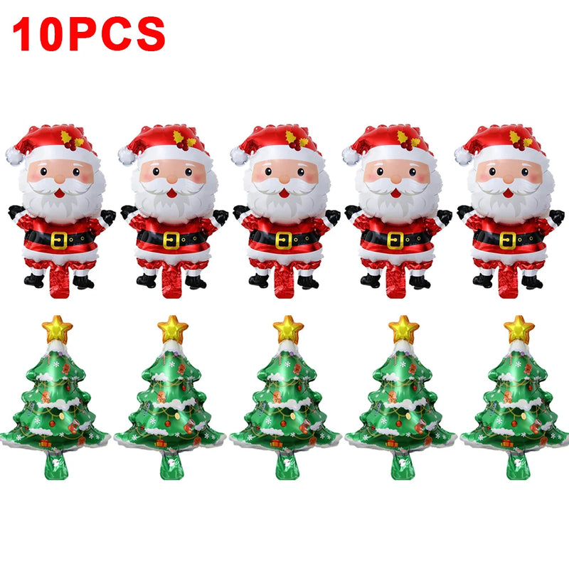 15/1Pcs Christmas Foil Balloons Santa Claus Xmas Tree Aluminum Balloons New Year Kids Gifts Toys Xmas Birthday Party Decorations