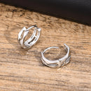 Vnox Mens Small Hoops Earrings, Geometric Rhombus Surface Huggies, Anti Allergy Stainless Steel Boys Streetwear Jewelry