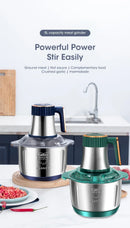 Multifunctional Kitchen Electric Chopper 5L EU Large Capacity Stainless Steel Meat Grinder Food Processing Machine