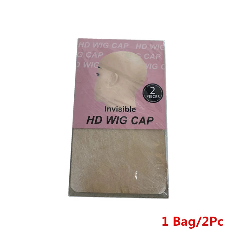 1/5/10 Pack Transparent HD Wig Cap Invisible and Sheer Breathable Ultra-thin Stretchy Stocking Caps for Lace Front