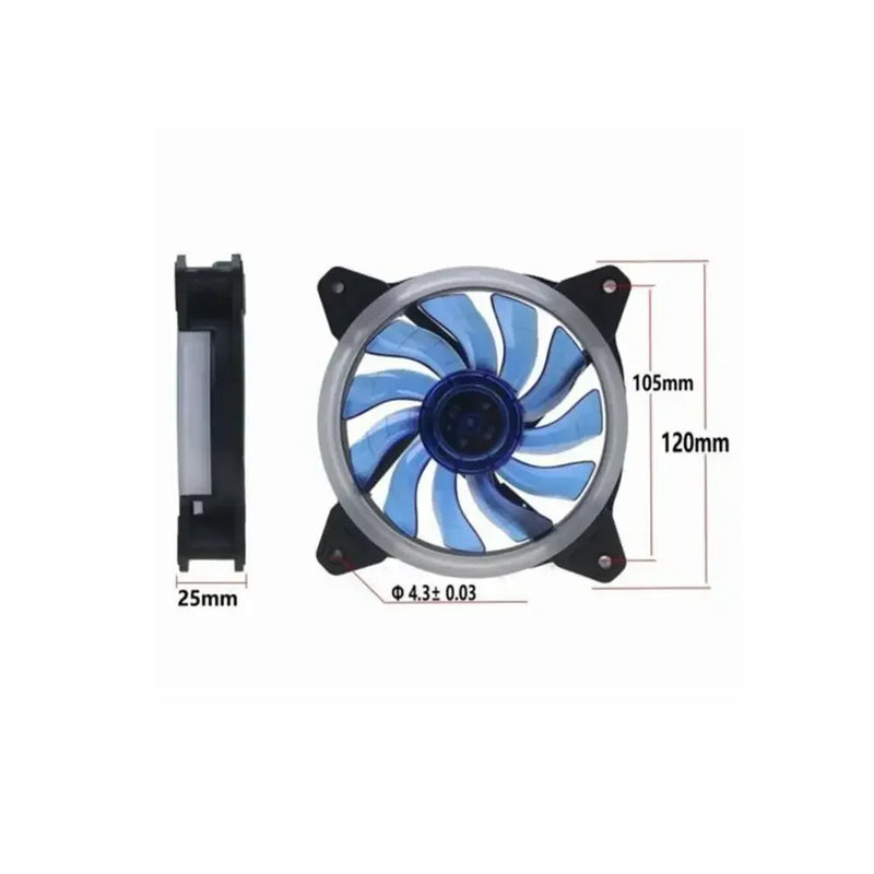 120mm PC Case Fan Cooler Adjustable 52CFM De-vibration Rubber Led Computer Cooling Fan 12V Mute Ventilador PC Computer Cool Fan