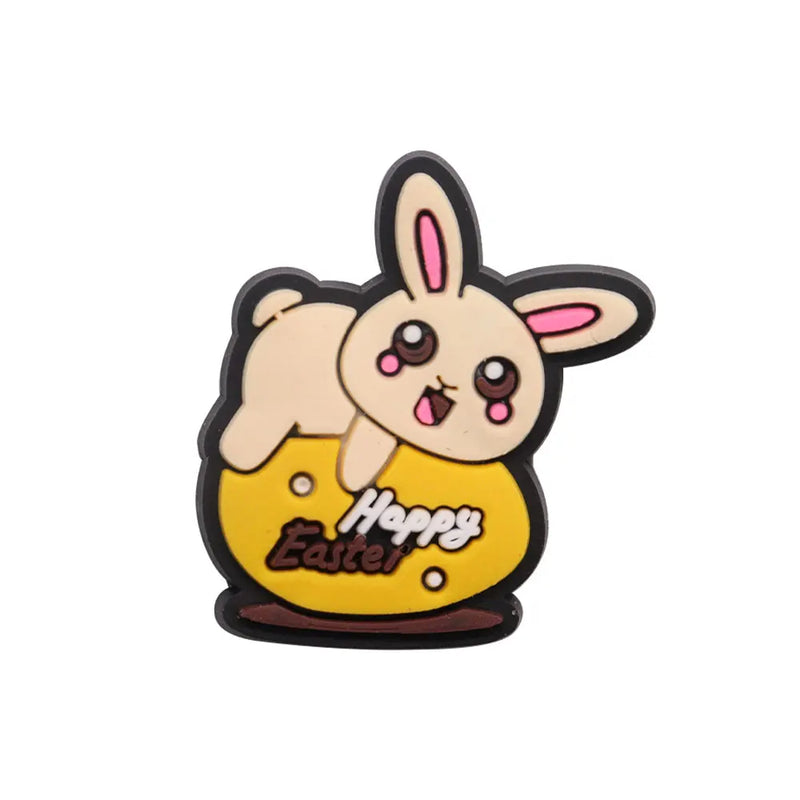 1-23Pcs PVC Adorable Rabbit Bunny Easter Shoe Buckle Charms Accessories Children Shoe Button Fit Birthday Gift