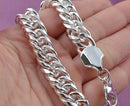 Aktion 100% authentisches 925 Sterling Silber Damen Kettenarmband 10MM Großhandel Mode Herrenschmuck Silber Herrenarmband