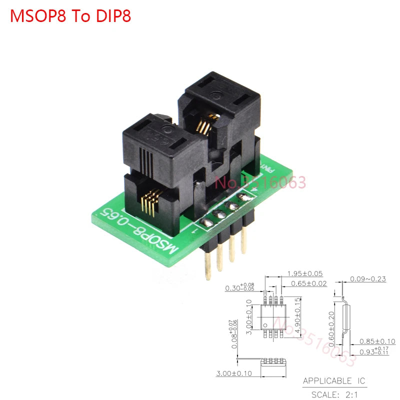 Sop8/Sop14/Sop16/Sop20/Sop28/44/Tssop8/Tssop16/Tssop20/Tssop28/TQFP32/LQFP44 To Dip Programmer Adapter Socket 150/208/173/300mil