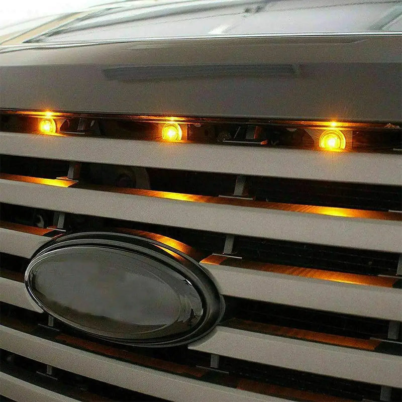 3/4Pcs LED Front Grille Marker Light 300LM 3W Amber Color Grille Lamp Compatible for Chevrolet Colorado Silverado SVT Raptor 12V