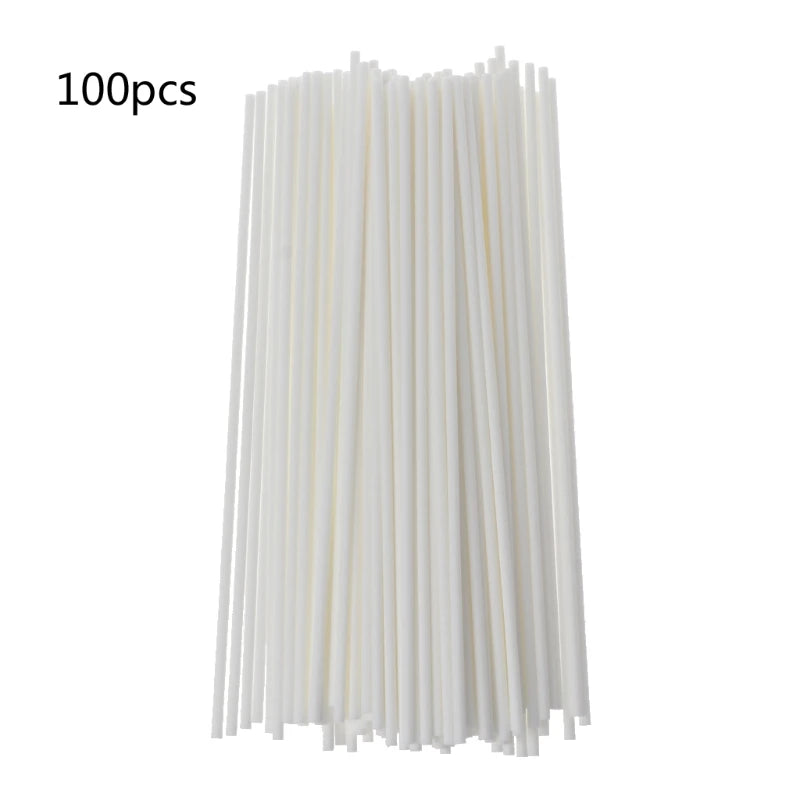 100Pcs 19cmx3mm Fiber Sticks Diffuser Aromatherapy Volatile Rod for Home Fragrance Diffuser Home Decoration