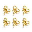 6Pcs Bowknot Napkin Rings Metal Gold Silver Napkin Holder for Christmas Thanksgiving Wedding Banquet Table Decorations
