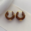 Fashion Jewelry Sweet Korean Temperament Resin Hoop Earrings For Women Party Gifts Simply Design Ear Accessories Hot Selling