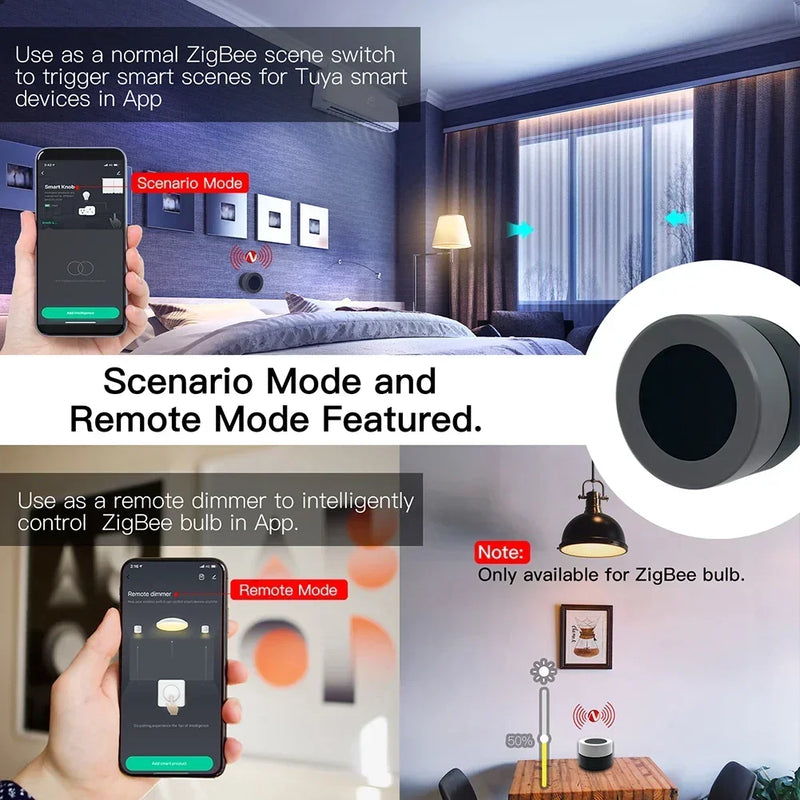 MOES Tuya ZigBee Smart Knob Switch Wireless Scene Switch Button Controller Battery Powered Automation Scenario Smart Life App