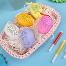 5pcs Easter Random Egg Graffiti Happy Easter Decorations Painted Handmade DIY Eggs Craft Kids Gift Favor Home Decor Easter Party