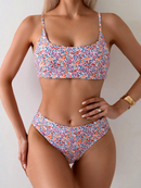 Sexy Bikini 2025 Women Swimsuit Female Swimwear High Waist Bikinis Set Brazilian High Neck Swimming for Beach Wear Bathing Suit