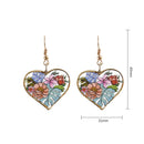 Makersland Heart Earrings Wooden Vintage Flower Dangle Pendants Jewelry For Women New Design Trendy Drop Earrings For Girl