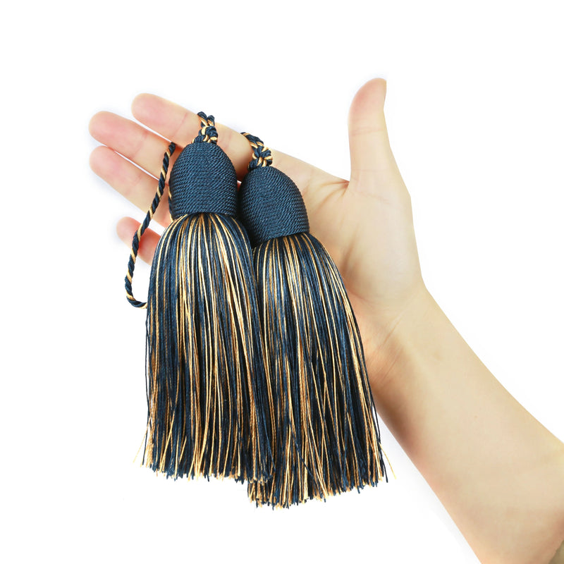 2Pcs Hanging Rope Tassels Sewing Bang Silk Fringe Trim Key Tassel for DIY Curtain Accessories Home Decoration Fringe Bag Gift