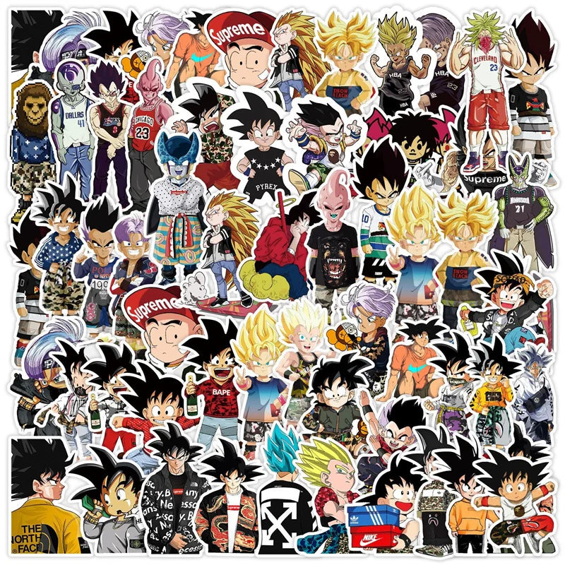 50pcs Anime Dragon Ball Stickers Goku Cartoon Stickers Toy Laptop Motorcycle Suitcase Sticker Kids Christmas Birthday Party Gift