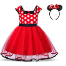 Minni Mouse Baby Girls Dress Fancy Birthday Party Cosplay Costume Polka Dot Cute Carnival Party Easter Costume for 1-5 Years