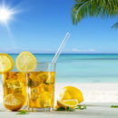 UPORS 4Pcs/Set Reusable Glass Drinking Straws Glass Straw with Brush Eco Friendly Glass Straws for Smoothies Cocktails 200mm*8mm