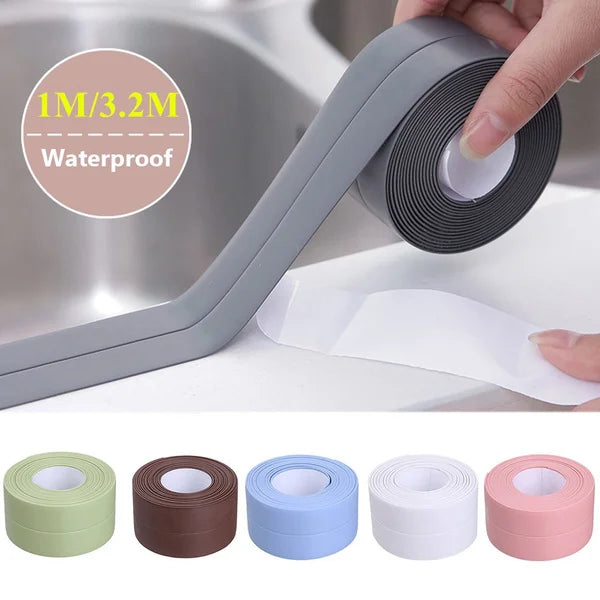 Waterproof Sealing Tape Bathroom Kitchen Sealing Strip Shower Sink Bath Sealer PVC Self Adhesive Sealant Tape Wall Sticker