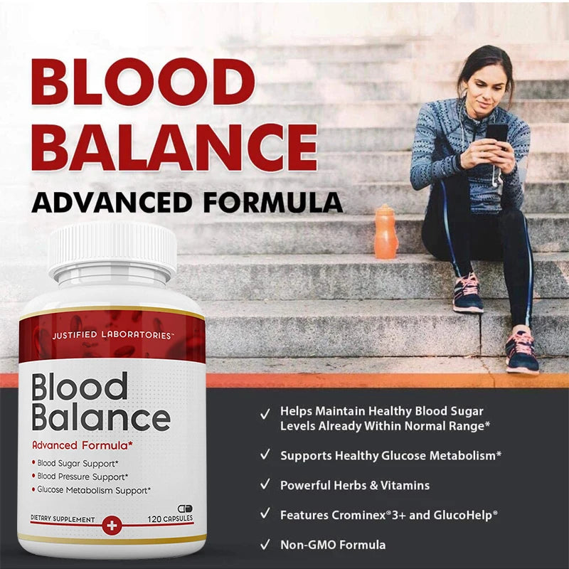 Blood Balancing Supplements - Balance Blood Sugar, Blood Pressure, Heart Health，Glucose Metabolism Support - 120 Capsules