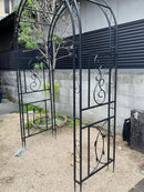 Metal Garden Arch Trellis Decorative Outdoor Arbour Archway Wedding Arch Frame for Paths Entrances Climbing Plants