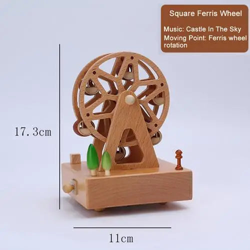 Elegant Wooden Music Box Castle Carousel Musical Box Birthday Christmas Gift For Girlfriend Boyfriend Music Sound Box Present