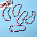 Mädchenperlen Spielzeug Halskette + Armband Schmetterlinge Blumen Baby Handgemachte Halsketten Accessoires Prinzessin Kinder Geburtstagsgeschenke