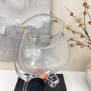 Fashion Half Moon Shoulder Bag For Women 2025 Summer Waterproof PVC Transparent Crossbody Bag 8 Colors Jelly Mobile Phone Purse