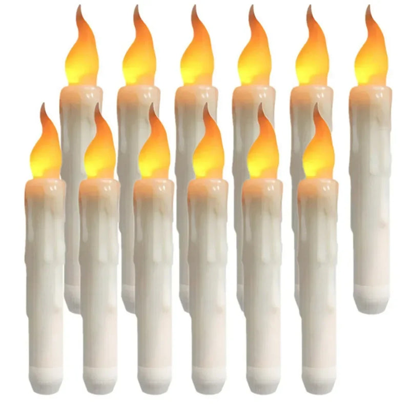 Floating LED Candles with Magic Wand Remote Control Flameless Remote Taper Electronic Candle Christmas Party Decor Candle Lights