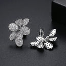 LUOTEEMI Luxury Big Flower Stud Earrings CZ Paved Elegant Wedding Bridal Cubic Zirconia Wedding Jewelry Unusual Hot Designs Gift