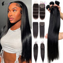Straight Human Hair Bundles And Closure 2x6 Lace Closure Human Hair Bundles With 4x4 5x5 Closure Brazilian Raw Hair Bundles