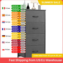 JHK Dresser For Bedroom With 4 Fabric Drawers Nightstand Wardrobe Steel Frame Closet For Clothes Storage Cabinet Of Furniture