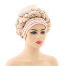 Latest African Auto Geles Headtie Already Made Headties Shinning Sequins Turban Cap for Women Ready Female Head Wraps