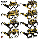 2026 New Year Paper Glasses 6/12pcs Festive New Year's Eve Party Glasses Fun Photo Props Party Eve Decoration Universal Size