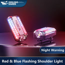 Smiling Shark JD007 Rot Blau Stroboskop Polizei Warnleuchte USB wiederaufladbare Taschenlampe Schulterclip Blinkend Outdoor