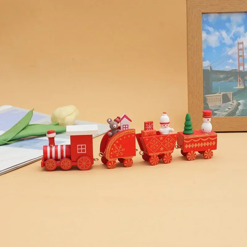 New Wooden/Plastic Train Christmas Ornament Merry Christmas Decoration for Home 2023 Xmas Gifts Noel Natal Navidad New Year 2024