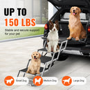 VEVOR Dog Stair for Cars Wide 4-step Dog Car Steps Folding Portable Pet Steps Lightweight Aluminum for Car SUV and Truck 150 lbs