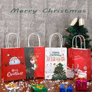 6pcs/12pcs Kraft Paper Christmas Gift Bags 2023 New Year Christmas Decoration Holiday Party Children Candy Cookie Packaging Bag