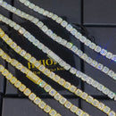 Clustered Diamond Tennis Chain Miami Cuban Link Chain for Women 7MM Iced Out CZ Cuban Necklace Hip Hop Jewelry Gifts