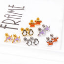 LUXUSTEEL Lovely Coloful Animal Stud Earrings For Girls Stainless Steel Anti-allergy Rabbit Penguin Dog BFF Jewelry Gifts