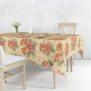 Cartoon Santa Claus Christmas Trees Reindeers Gingerbread Man Linen Decorative Tablecloth Dustproof Table Cover Multiple Size
