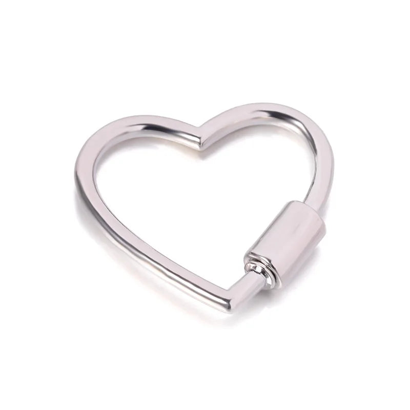 Heart Shaped Opening Buckle Metal Spring Gate Ring Keychain Dog Chain Clip Hook Handbag Belt Connection Buckles DIY Accessories