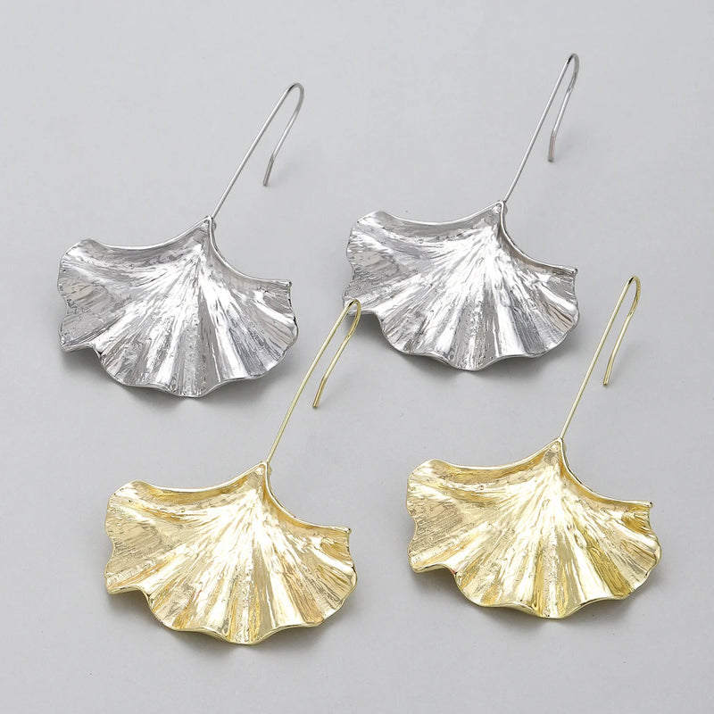 Niche Simple Gold Color Ginkgo Leaf Dangle Earrings For Women Party Birthday Fashion Jewelry Trend Custom Jewelry