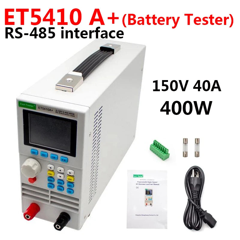 ET5410 DC Electronic Load Tester 400W Battery Capacity Tester Power Test Aging Tester 150V/40A RS485 Interface Software Support