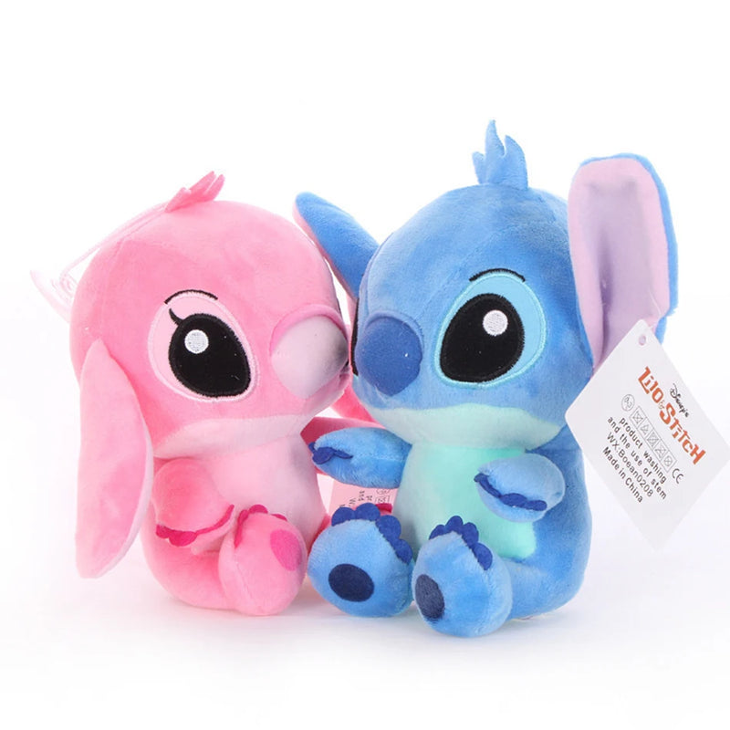 25cm 18cm 12.5cm Stitch Angel Plush Cute Anime Cartoon Toys Dolls Plush Car Desk Decoration Birthday Gifts For Children Kid Fan