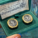 Vintage Style Gold Plated Ancient Coins Stud Earrings For Woman Round Button Shape Luxury Quality Jewelry Designer Gift 2026