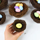 Artificial Rattan Round Nest Cages Easter Eggs Storage Simulated Bird's Nest Easter Party Tree Decoration DIY Craft Bird House